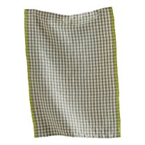 Tag Linen and Cotton Checkered Dishtowel, Grey