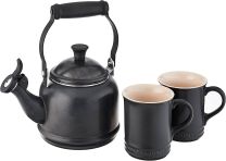 Le Creuset Demi Kettle and Mugs Set Licorice