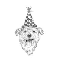 Asher and Arden Party Hat Birthday Card