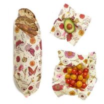 Bees Wrap 3 Pack Vegan Meadow Print
