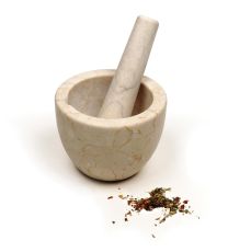 Beige Marble Mortar and Pestle