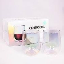 Corkcicle Prism Stemless Wine Glasses Set of 2