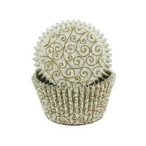 Cupcake Creations Cupcake Liners Gold Scroll