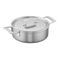 DEMEYERE INDUSTRY 4 QT DEEP SAUT PAN WITH LID 1810 STAINLESS STEEL