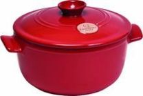 Emile Henry Round StewpotCocotte-26qt-Burgundy
