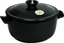 Emile Henry Round StewpotCocotte-26qt-Charcoal Gray