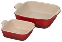Le Creuset Heritage Square Baking Dishes Set of 2 Cherry