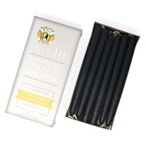 Mole Hollow Candles 10 inch Taper Solid Black One Pair