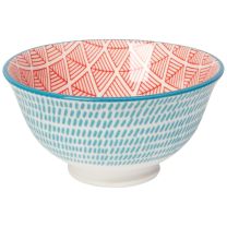 Now Designs 35 Stamped Bowl - Blue Red Dash 