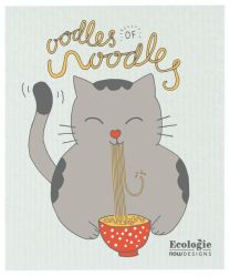 Now Designs Swedish Dishcloth Oodles of Noodles Cat