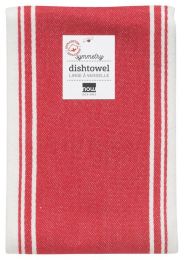 Red Symmetry Dish Towel Cotton Stripes