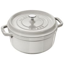 Staub 4 Quart Round Cocotte White Truffle