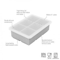 Tovolo King Cube Ice Cube Tray with Lid Gray