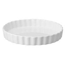 White Porcelain Round Quiche 10 inch
