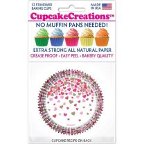 Cupcake Creations Cupcake Liners, Falling Hearts, Pack of 32