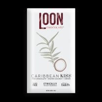 Loon Chocolate Caribbean Kiss, milk chocolate with coconut and ginger