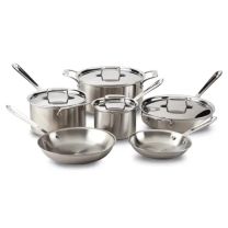 All-Clad D5 Brushed Stainless 5 Ply Cookware Set, 10 pc