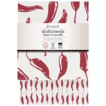 Now Designs Set of 3 Floursack Towels, Chili Peppers