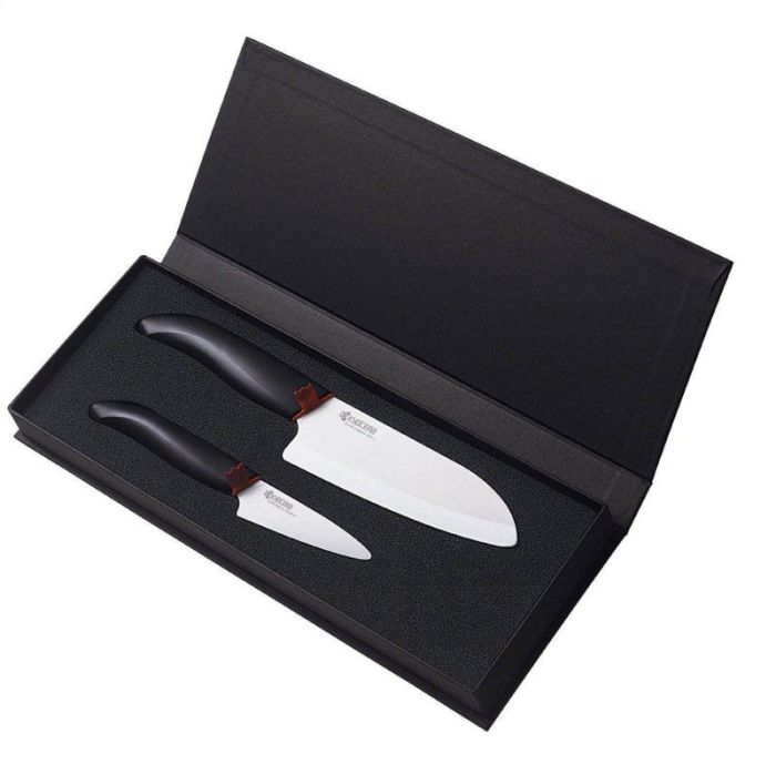 Kyocera Revolution Ceramic Knife 2 Piece Gift Set, White