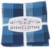 Checked Dish Cloths, Indigo, Set of 3
