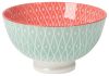 Now Designs Stamped Bowl 4" Light Blue Geo