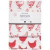 Now Designs Floursack DishTowels, Red Chickens, Set of 2