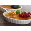 Oval Porcelain Quiche, Creme Brulee, 5 inch