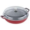 Staub Braiser with Glass Lid, 3.5 Quart, Cherry