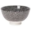 Now Designs Stamped Bowl 4" Black and White Geo