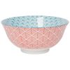 Now Designs Stamped Bowl 6inch Red/Blue Leaf Geo