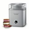 Cuisinart Brushed Stainless Steel 2 Quart Ice Cream Frozen Dessert Maker